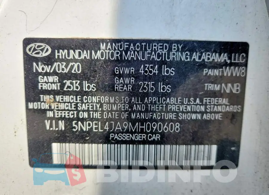 5NPEL4JA9MH090608 Photo# 12
