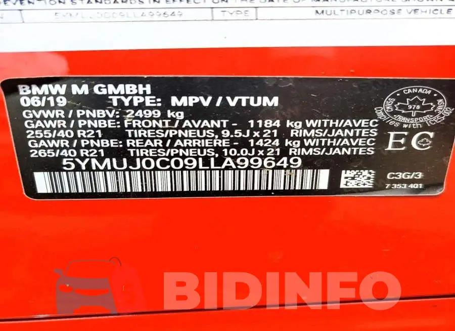 5YMUJ0C09LLA99649 Photo# 12