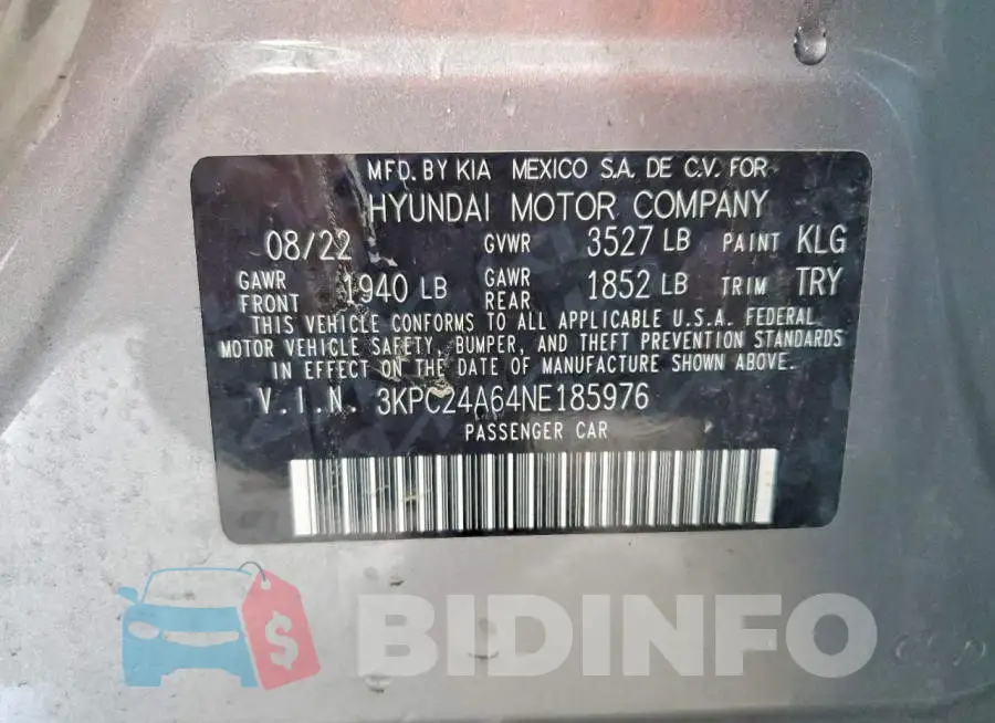 3KPC24A64NE185976 Photo# 13