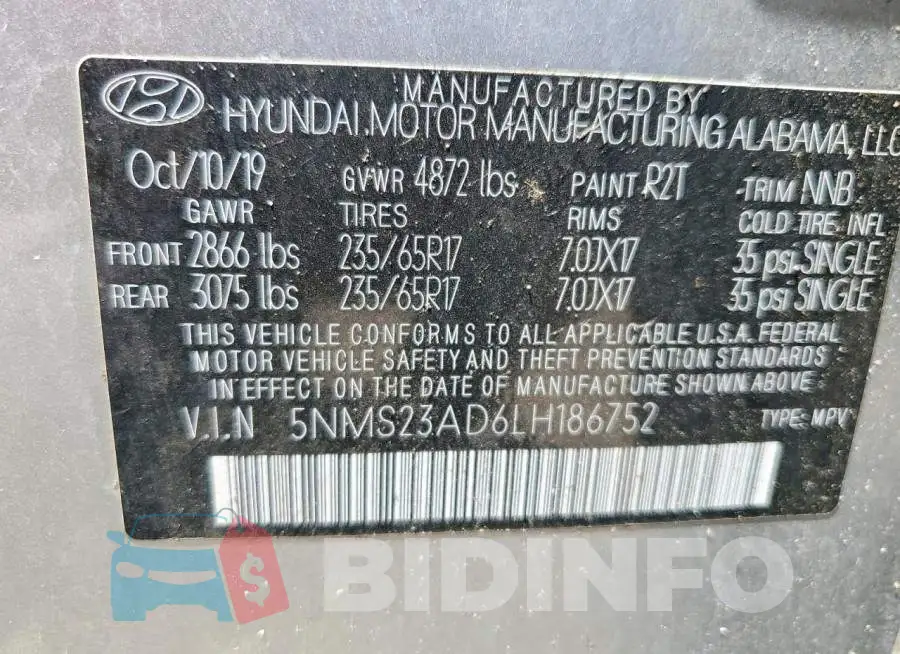5NMS23AD6LH186752 Photo# 13