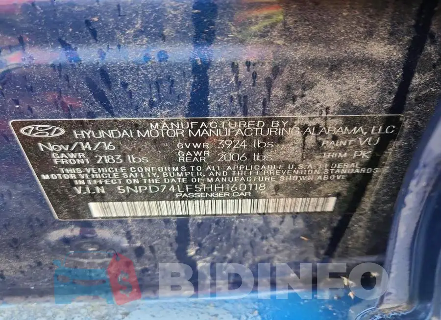 5NPD74LF5HH160118 Photo# 12