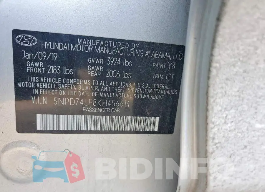 5NPD74LF8KH456614 Photo# 12