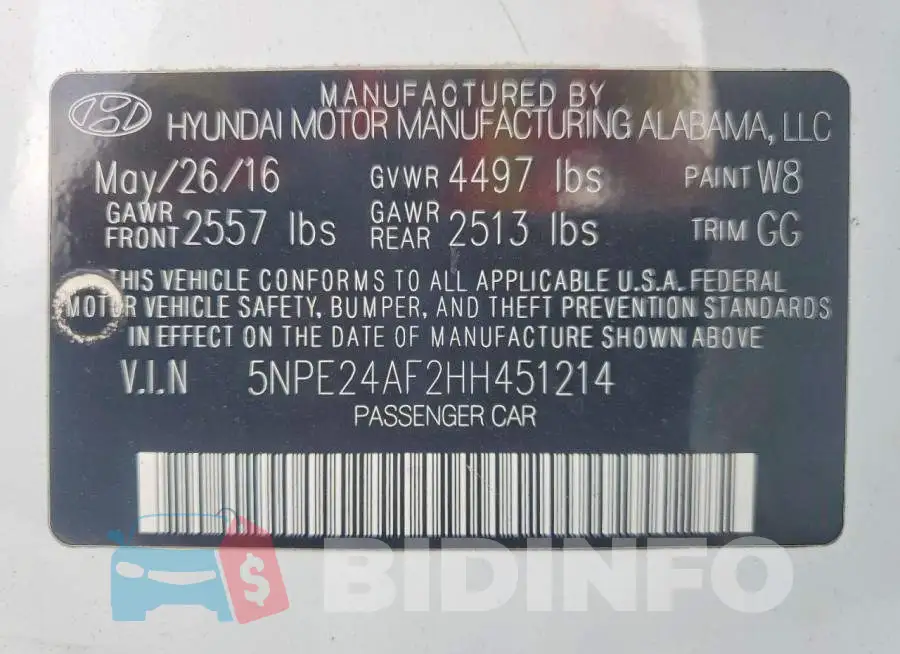 5NPE24AF2HH451214 Photo# 12