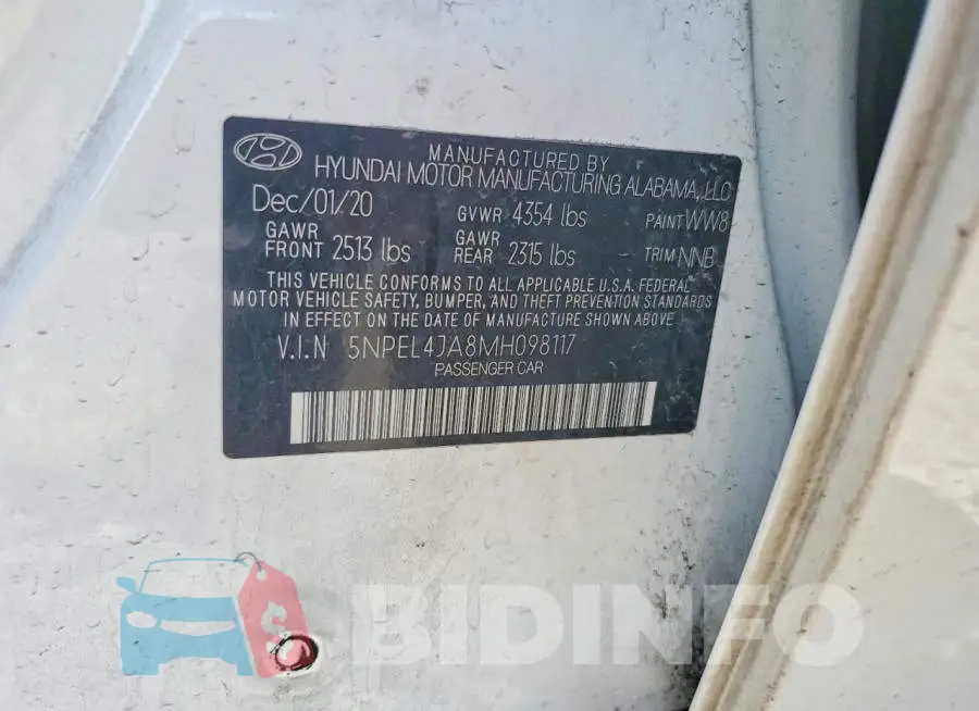 5NPEL4JA8MH098117 Photo# 12