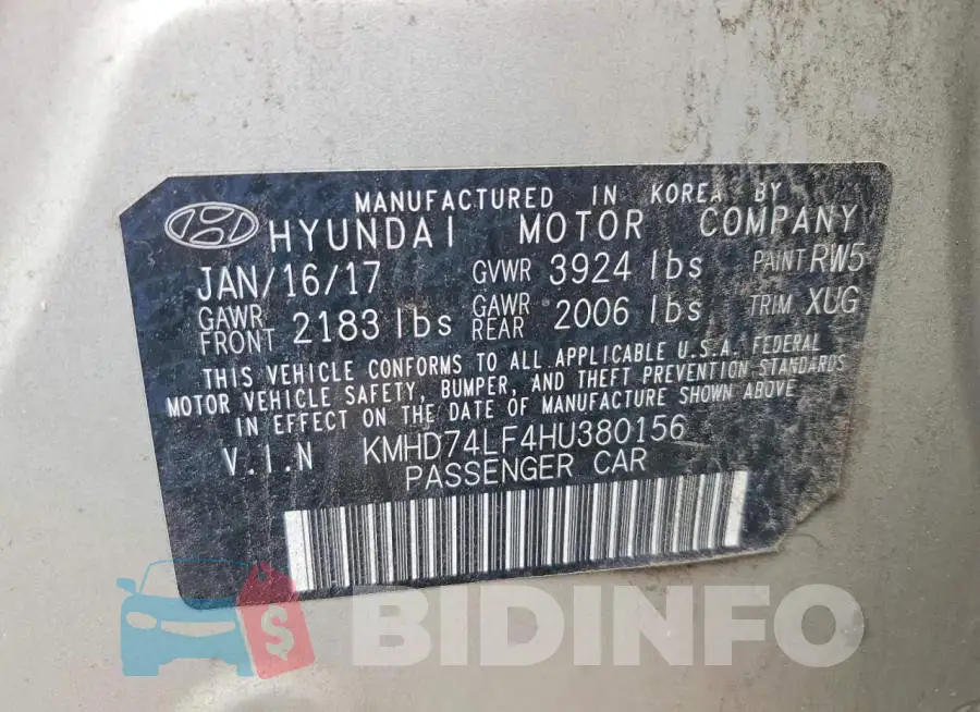 KMHD74LF4HU380156 Photo# 12