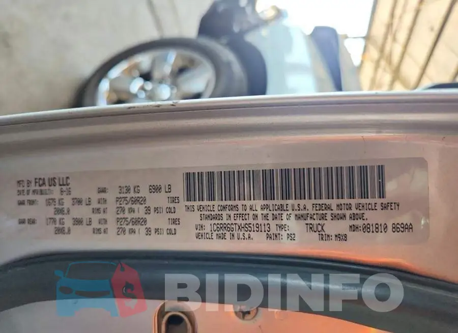 1C6RR6GTXHS519113 Photo# 12