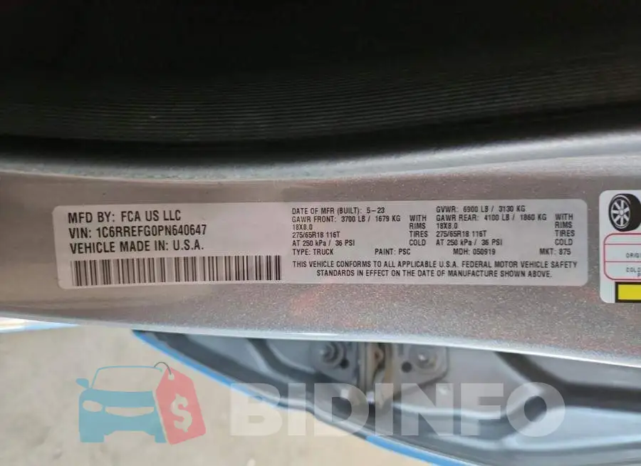 1C6RREFG0PN640647 Photo# 12