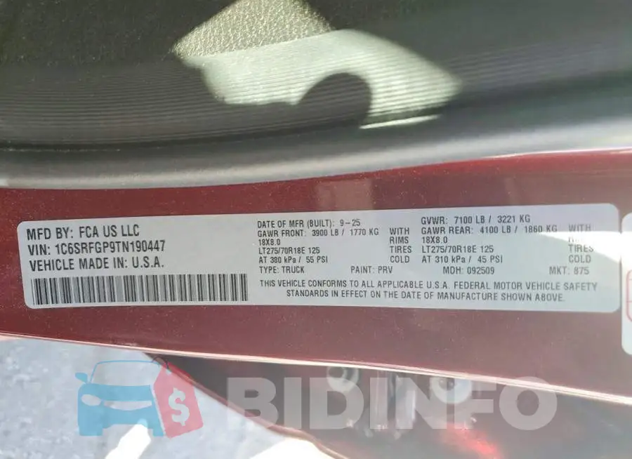 1C6SRFGP9TN190447 Photo# 12