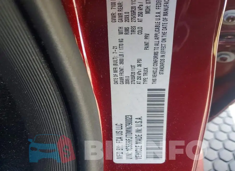 1C6SRFJT0MN790023 Photo# 12