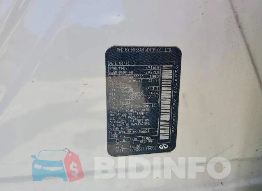 3PCAJ5M16KF106426 Photo# 13