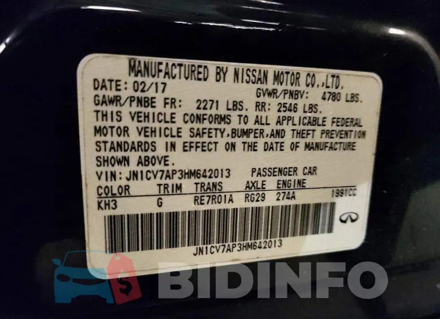 JN1CV7AP3HM642013 Photo# 12