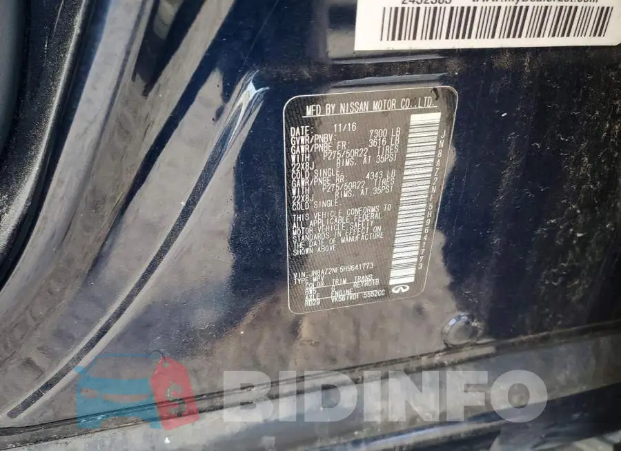 JN8AZ2NF5H9641773 Photo# 13