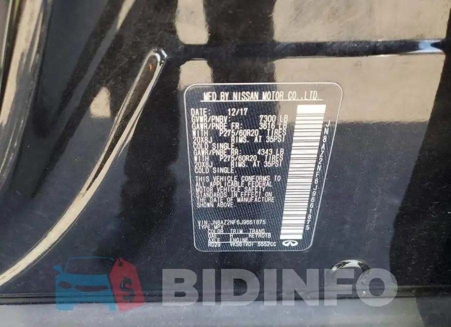 JN8AZ2NF6J9661875 Photo# 13