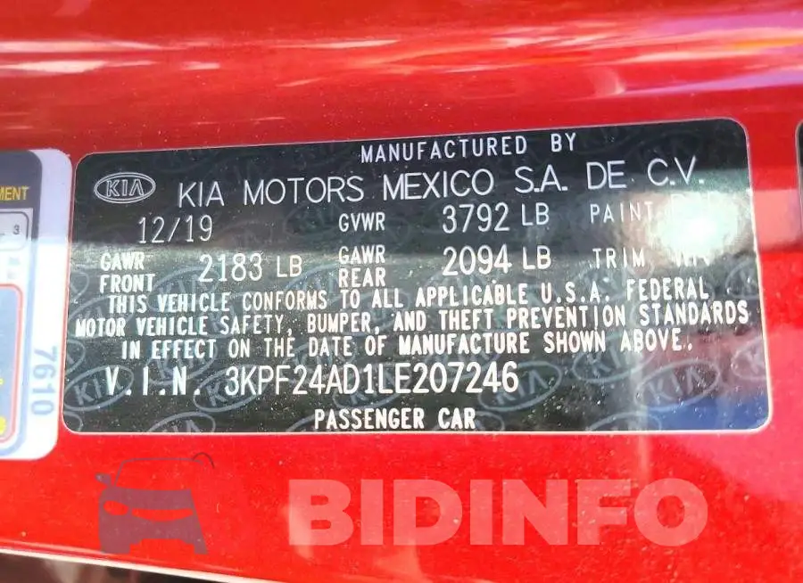 3KPF24AD1LE207246 Photo# 13