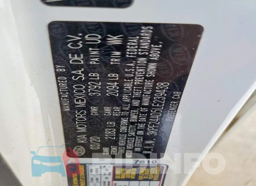 3KPF24AD5LE239438 Photo# 12