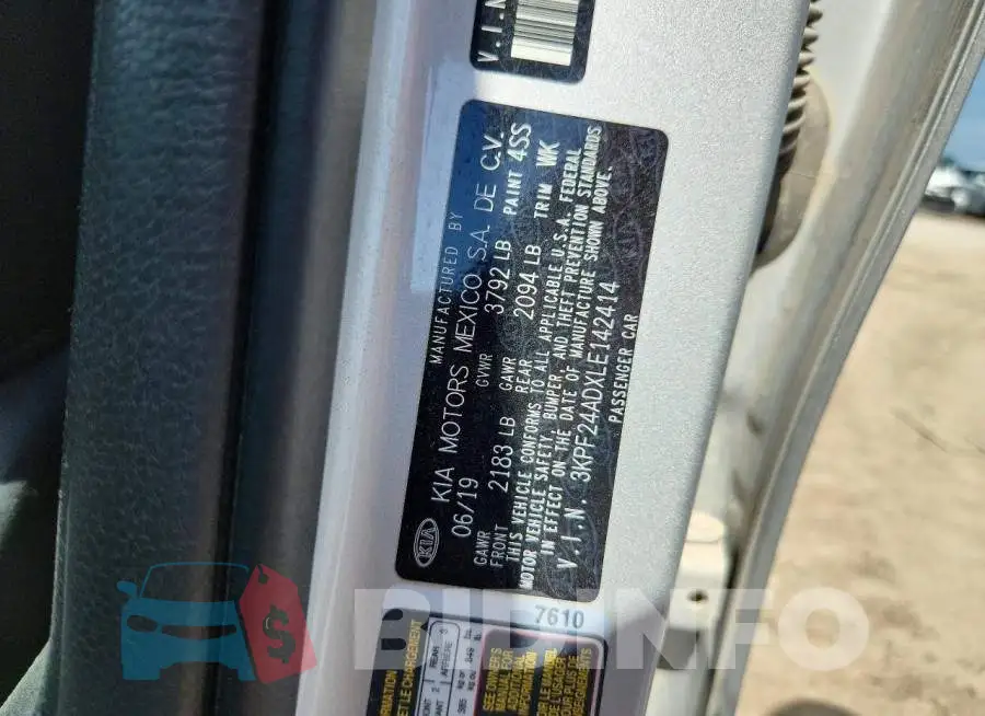 3KPF24ADXLE142414 Photo# 12