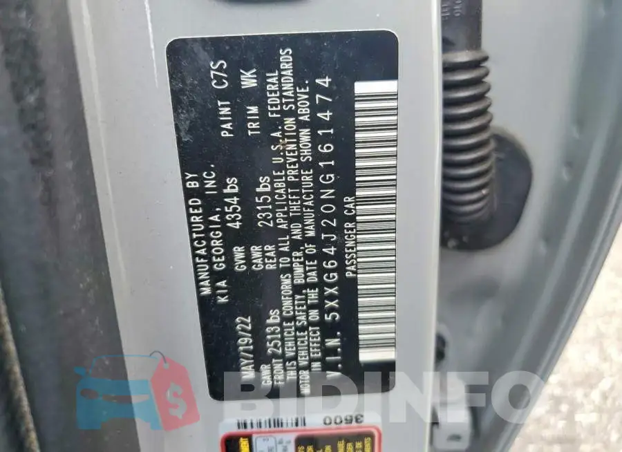 5XXG64J20NG161474 Photo# 12