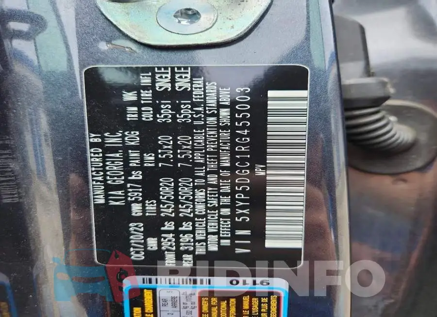 5XYP5DGC1RG455003 Photo# 13