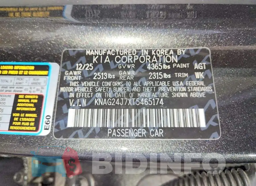 KNAG24J7XT5465174 Photo# 12