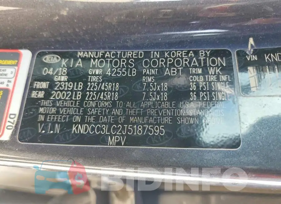 KNDCC3LC2J5187595 Photo# 13