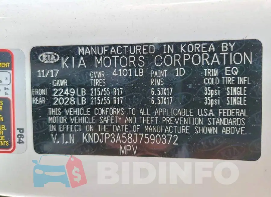 KNDJP3A58J7590372 Photo# 14