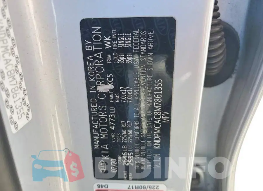 KNDPMCAC8M7861355 Photo# 12