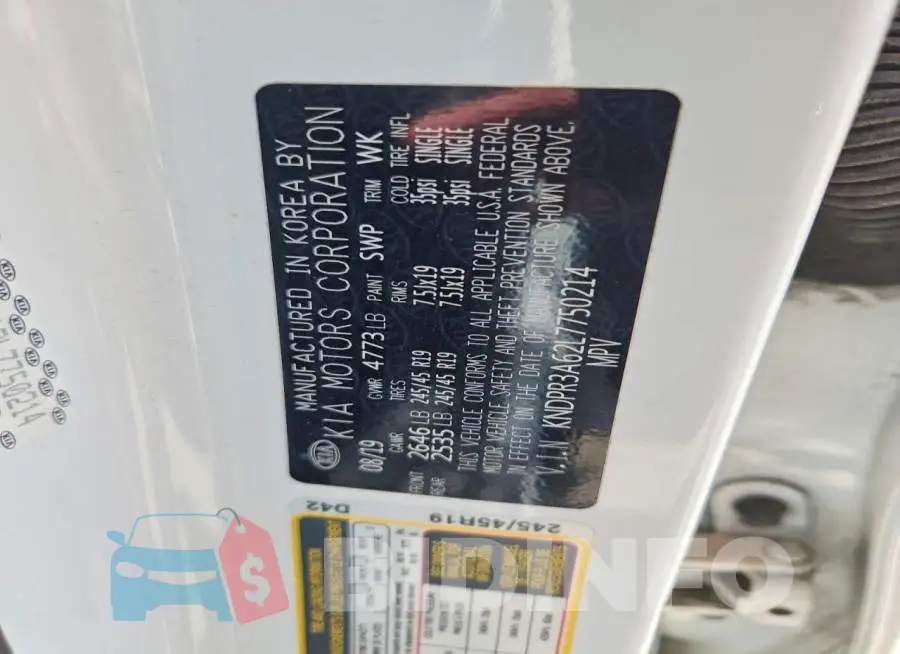 KNDPR3A62L7750214 Photo# 13