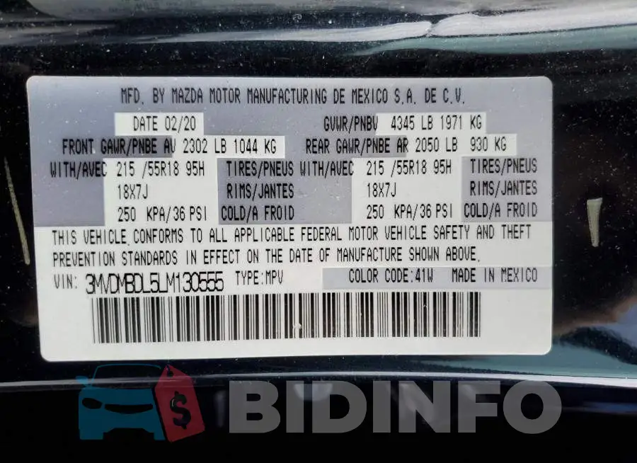 3MVDMBDL5LM130555 Photo# 13