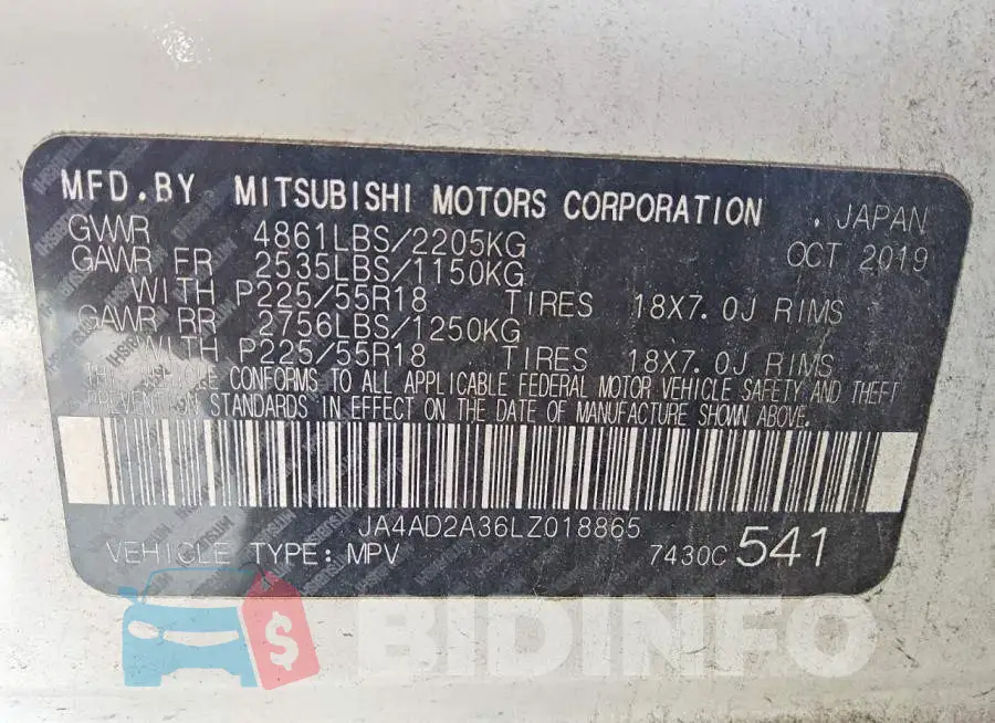 JA4AD2A36LZ018865 Photo# 14