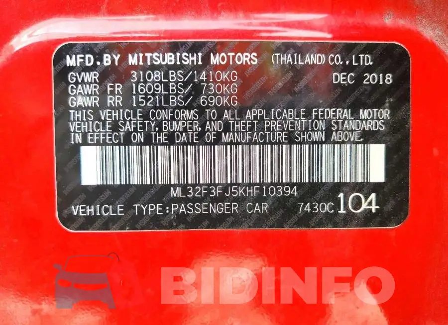 ML32F3FJ5KHF10394 Photo# 12
