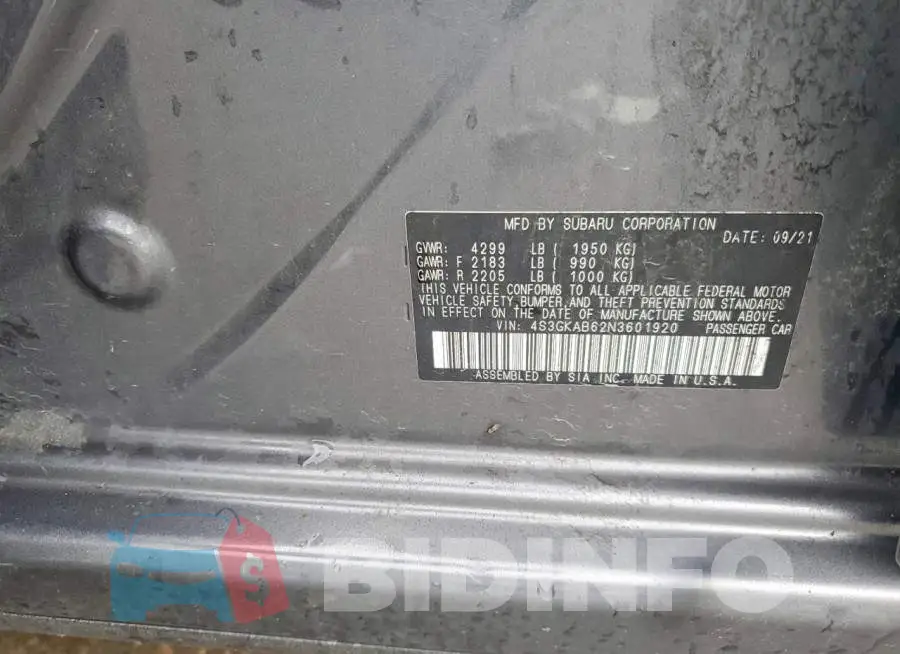 4S3GKAB62N3601920 Photo# 13