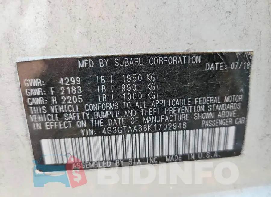 4S3GTAA66K1702948 Photo# 13