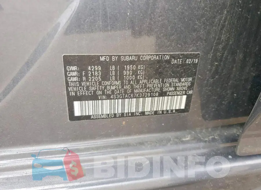4S3GTAC67K3729108 Photo# 12