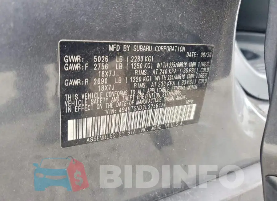 4S4BTGND2L3256174 Photo# 14