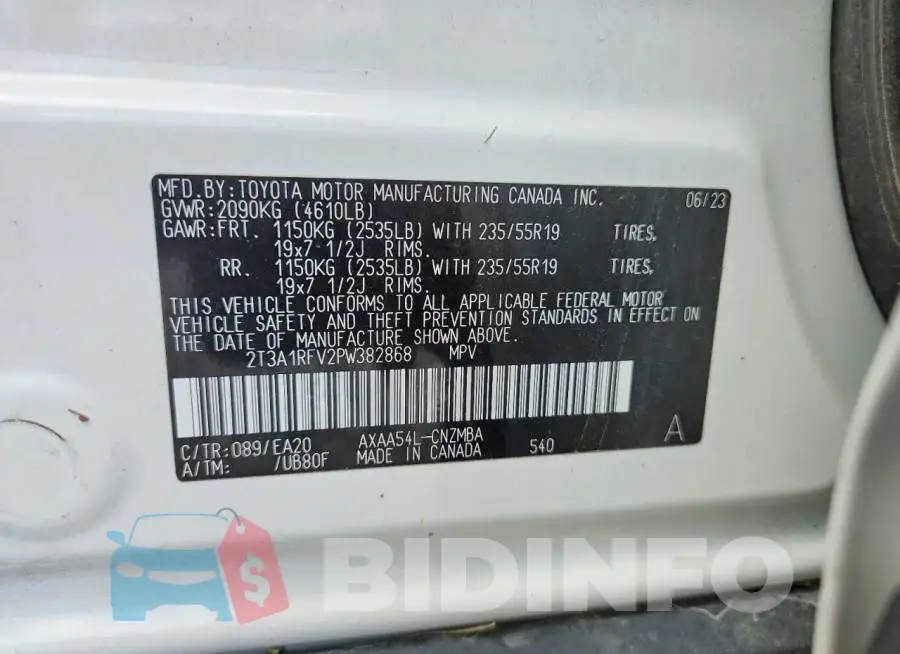 2T3A1RFV2PW382868 Photo# 13