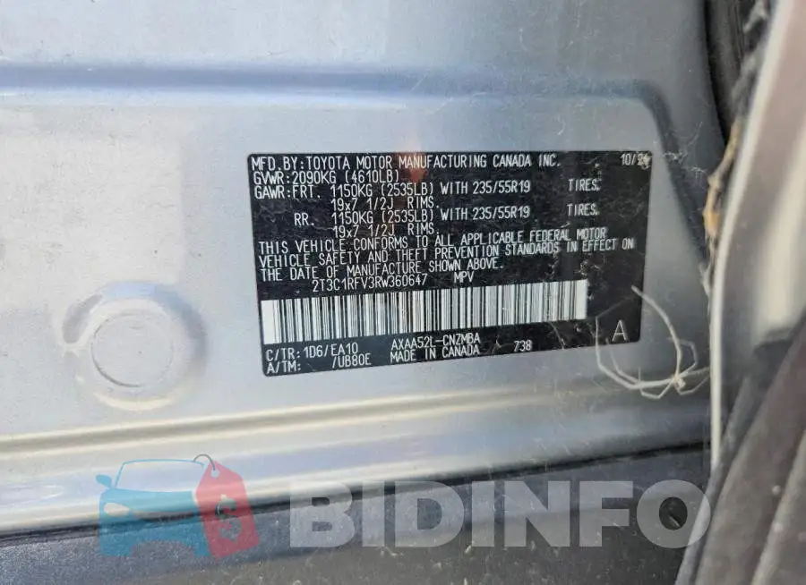 2T3C1RFV3RW360647 Photo# 13