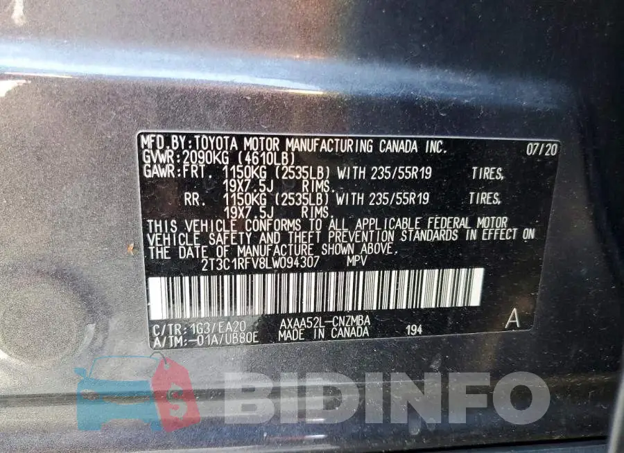 2T3C1RFV8LW094307 Photo# 14
