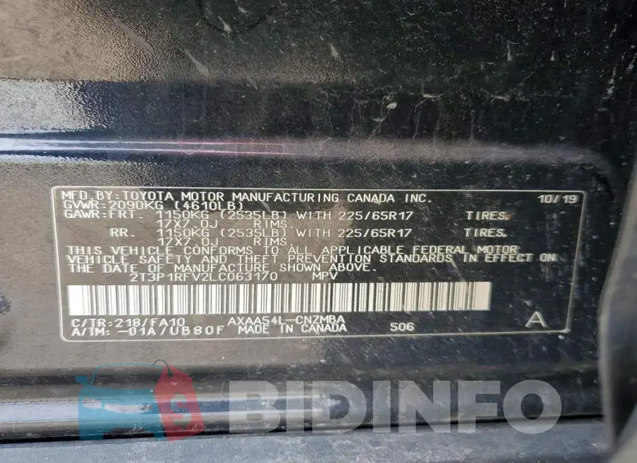 2T3P1RFV2LC063170 Photo# 13