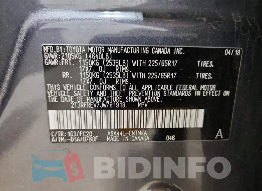 2T3RFREV7JW781918 Photo# 13