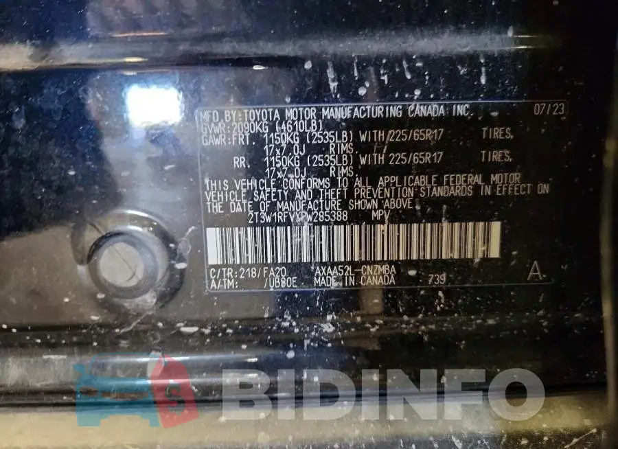 2T3W1RFVXPW285388 Photo# 13