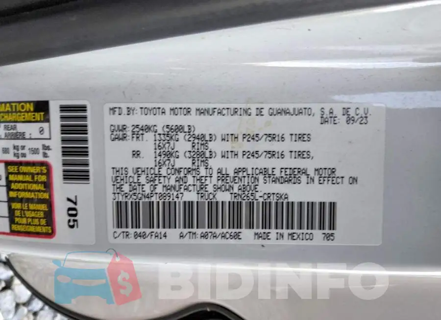 3TYRX5GN4PT089147 Photo# 12