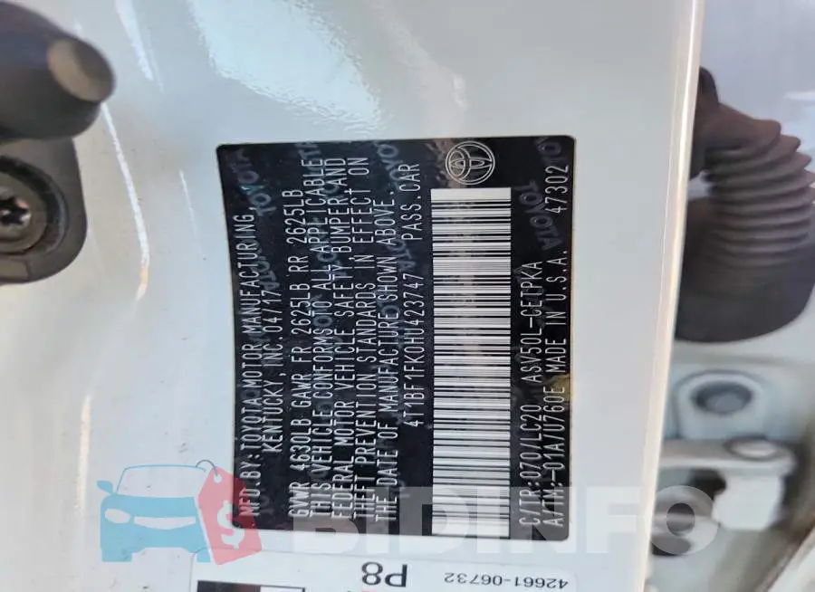 4T1BF1FK0HU423747 Photo# 12