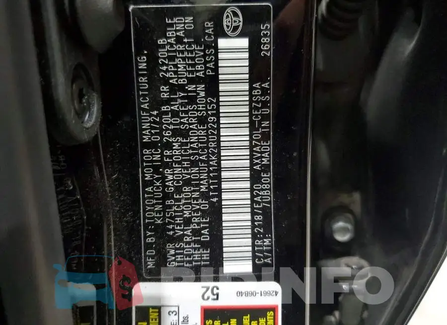 4T1T11AK2RU229152 Photo# 12