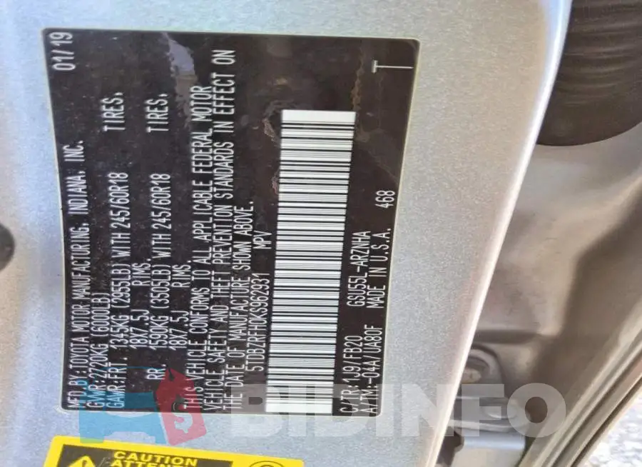 5TDBZRFH0KS962931 Photo# 13