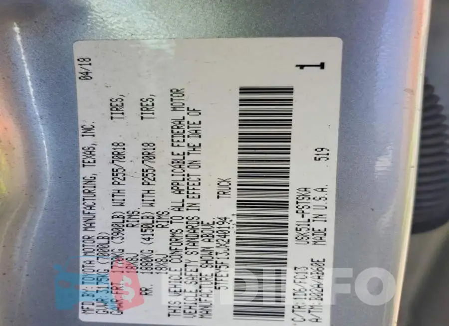 5TFEY5F13JX240194 Photo# 12
