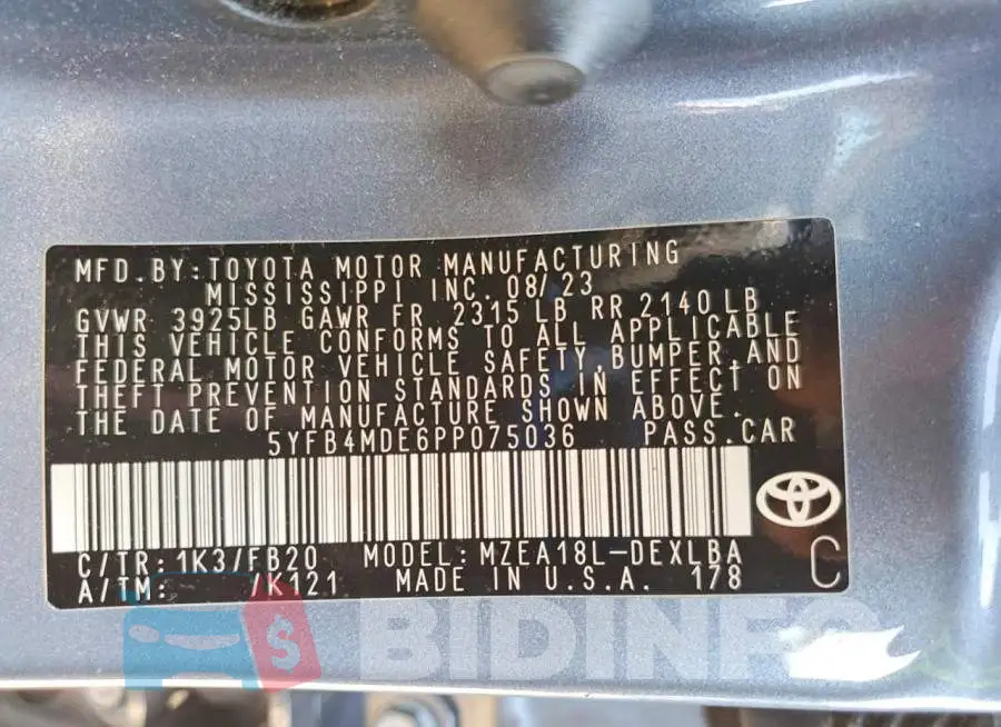 5YFB4MDE6PP075036 Photo# 12