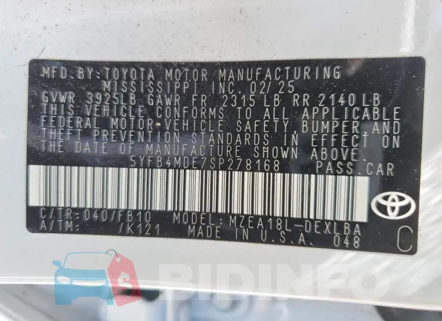 5YFB4MDE7SP278168 Photo# 13