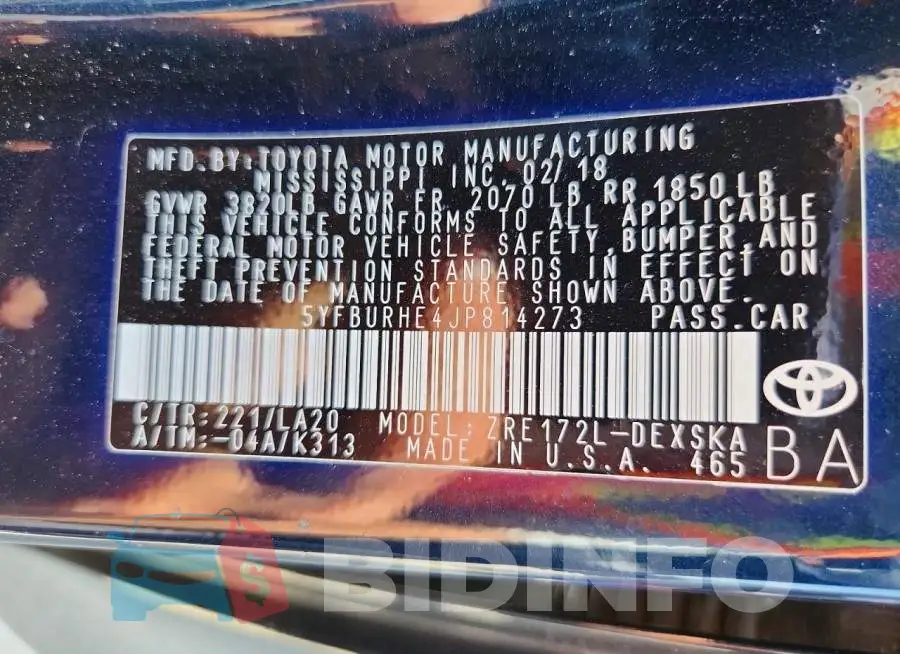 5YFBURHE4JP814273 Photo# 12