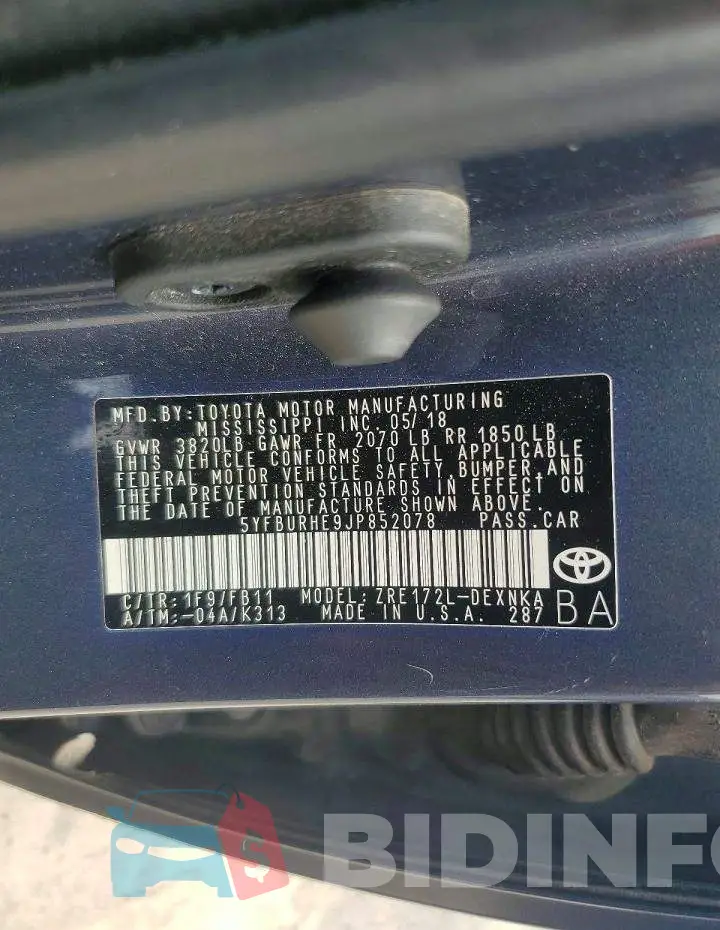 5YFBURHE9JP852078 Photo# 12