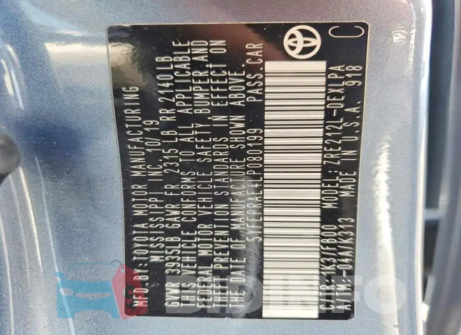 5YFEPRAE4LP080199 Photo# 12